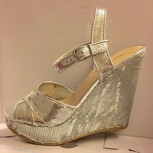Silver Sequin Sandals